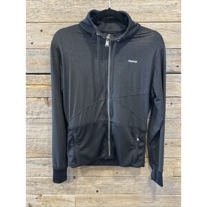 Reebok Women's Black‎ Full Zip Up Sweatshirt Size Large Pockets